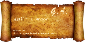 Győrfi Andor névjegykártya